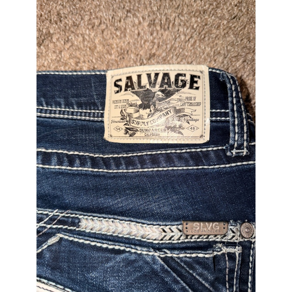 Salvage Supply Co Riot Taper Jeans Mens 34x30 Dark Wash Athletic Fit Denim(657)) - Picture 8 of 8